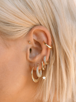 Pave Mini Martina Hoops- Gold (ships Late July)
