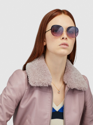 Oversized Signature Chain Square Sunglasses