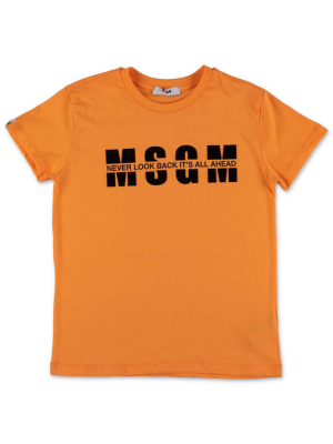 Msgm Kids Logo Printed T-shirt