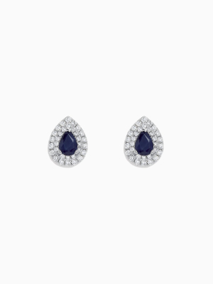 Effy Royale Bleu 14k White Gold Sapphire And Diamond Earrings, 2.23 Tcw