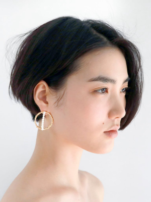 Statement Hoops & Pearls Earrings