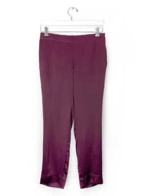 Burgundy Silk Pull On Trouser