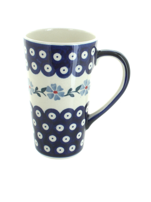 Blue Rose Polish Pottery Blue Violet Large Coffee Mug