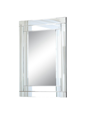 Hudson Rectangle Decorative Wall Mirror Silver - Abbyson Living