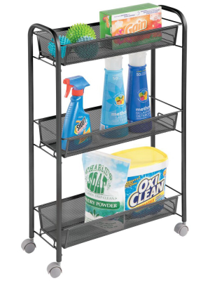 Mdesign Portable Metal Rolling Laundry Utility Cart