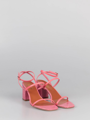 Paris Texas Embossed Square-toe Sandals