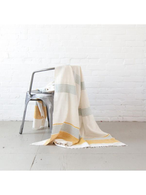 Camden Lightweight Blanket - Azure + Gold