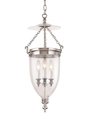 Hanover 3 Light Pendant Polished Nickel