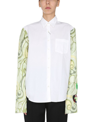 Raf Simons Abstract Patterned Sleeves Shirt