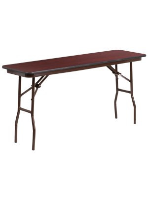 Flash Furniture 5-foot Mahogany Melamine Laminate Folding Training Table