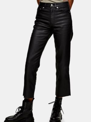 Black Coated Straight Jeans