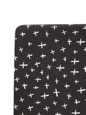 Tuxedo Monochrome Cross Mini Crib Sheet