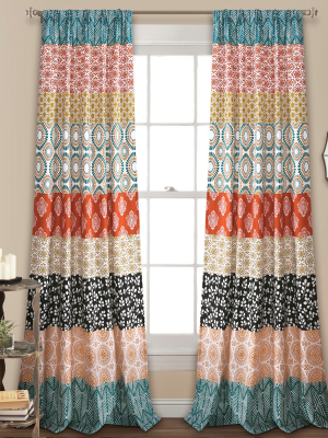 84"x52" Bohemian Stripe Window Curtain Panel - Lush Décor