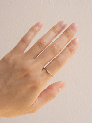 Round Diamond Baguette Whisper Ring