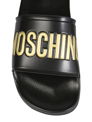 Moschino Logo Slide Sandals