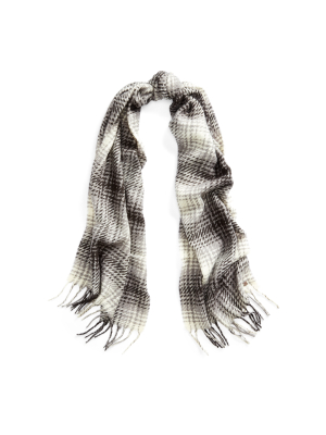 Plaid Brushed Mohair Wrap