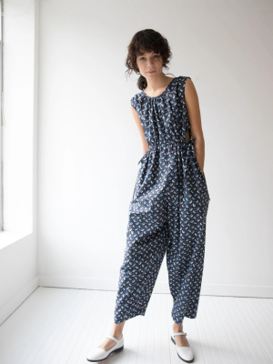 Caron Callahan Goa Jumpsuit In Navy Cowry