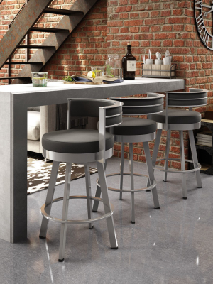 30" Browser Counter Height Barstool With Upholstered Seat - Amisco