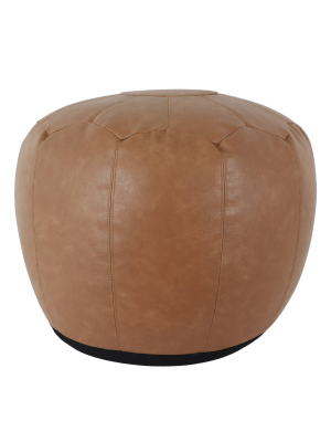 Preena Faux Leather Pouf - Décor Therapy