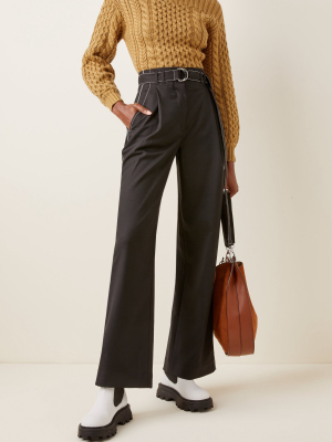 Belted Wide-leg Pants