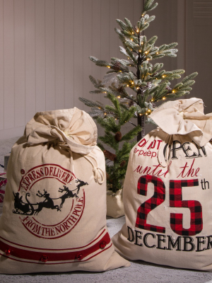 36" Lighted Burlap Gift Sack - Glitzhome