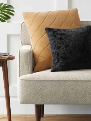 Faux Fur Hide Square Throw Pillow​ Black - Project 62™