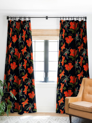 Marta Barragan Camarasa Night Bloom Single Panel Blackout Window Curtain By Deny Designs.