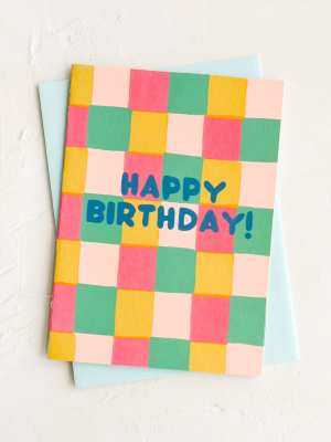 Neon Squares Birthday Card