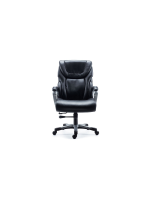 Staples Denaly Bonded Leather Big & Tall Managers Chair Black 51468