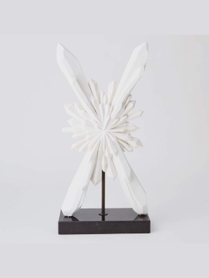 Global Views Facet Starburst Sculpture White