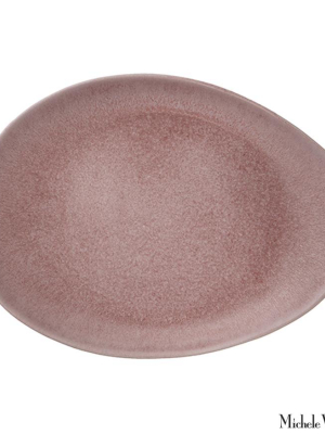 Ceramic Lunch Dinner Plate Rose Matte Glaze