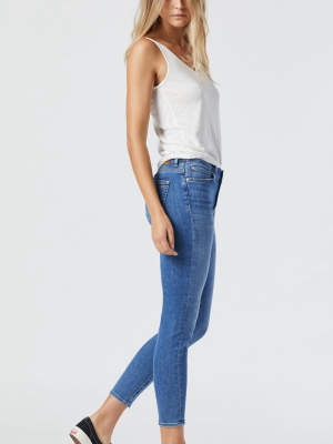 Tess Skinny In Mid Ripped Feather Blue