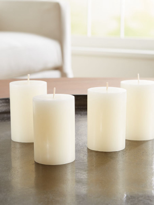 2"x3" Ivory Pillar Candles, Set Of 4