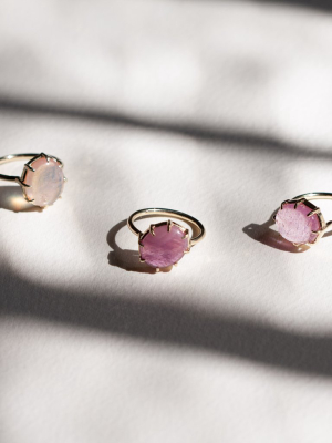 Pink Sapphire Cabochon Ring Horizontal