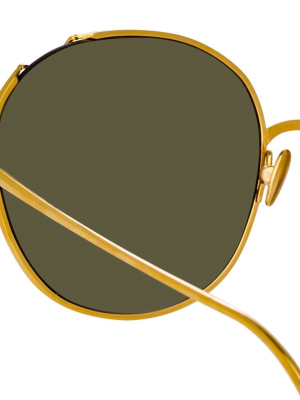 Hannah Cat Eye Sunglasses In Yellow Gold And Red