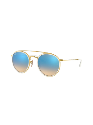 Ray-ban Rb3647n 001/4o Unisex Round Lifestyle Sunglasses Gold