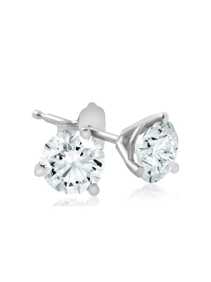 Pompeii3 1/2ct Martini Diamond Studs 14k White Gold