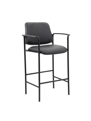 Stool With Arm Black- Boss Office Products