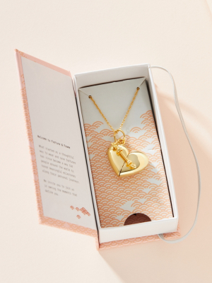 Heart + Arrow Locket Necklace