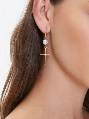 Cross Drop Earrings