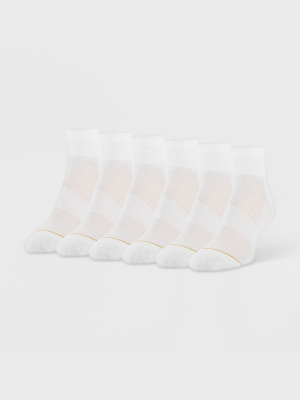 All Pro Women's Extended Size Cushioned 6pk Ankle Athletic Socks - White 8-12