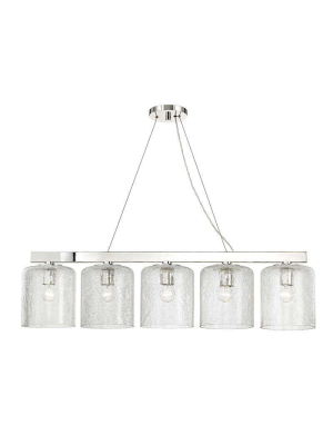 Charles 5 Light Island Light Polished Nickel