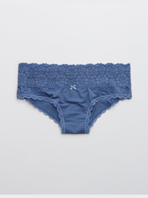 Aerie Sugar Cookie Lace Shine Cheeky Underwear