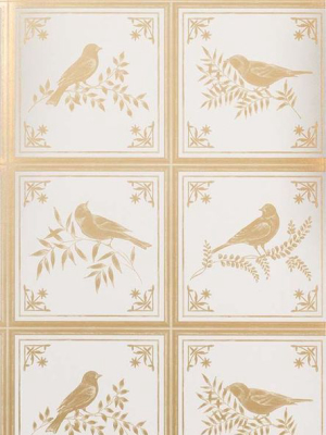 Sample Fortoiseau Wallpaper In Beige From The Les Indiennes Collection By Nina Campbell