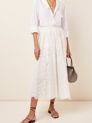 Chantilly Lace Cotton-blend Maxi Skirt