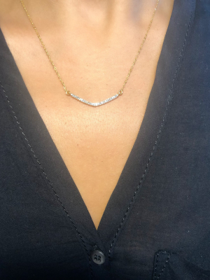 Champagne Diamond V Pendant Necklace