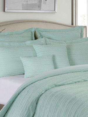 C&f Home Eyelashes Sea Glass 5 Piece Comforter King Set