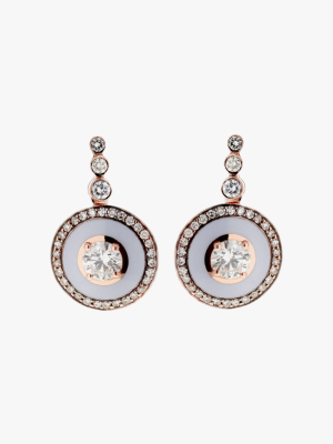 Diamond Round Drop Earrings