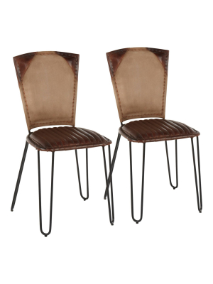 Set Of 2 Ali Industrial Dining Chair - Lumisource