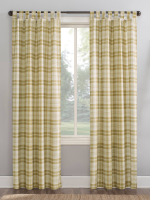 Blair Farmhouse Plaid Semi - Sheer Tab Top Curtain Panel - No. 918